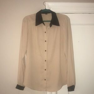 Beige Blouse with black accents